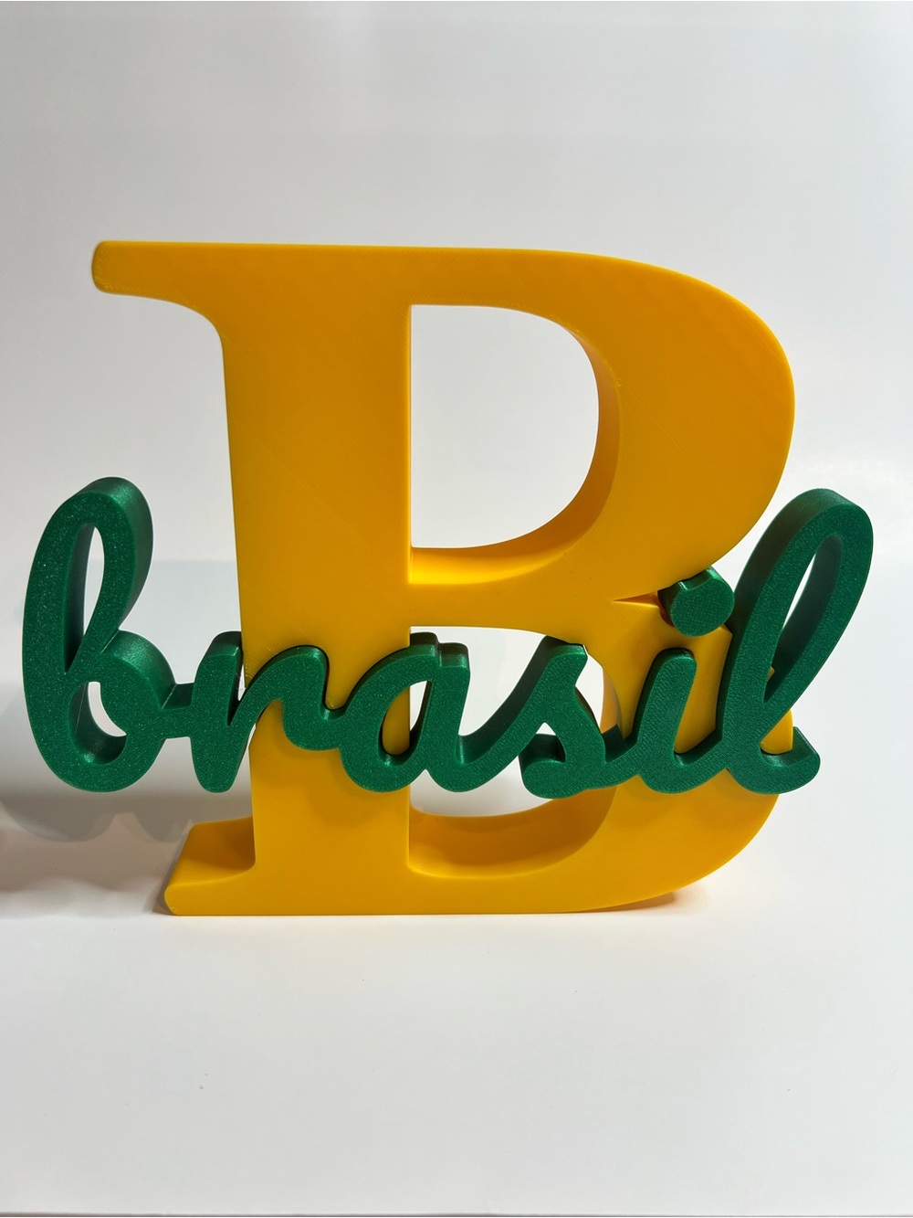 Brazil Letter 3D printing- Yellow & Green Decorative Sign